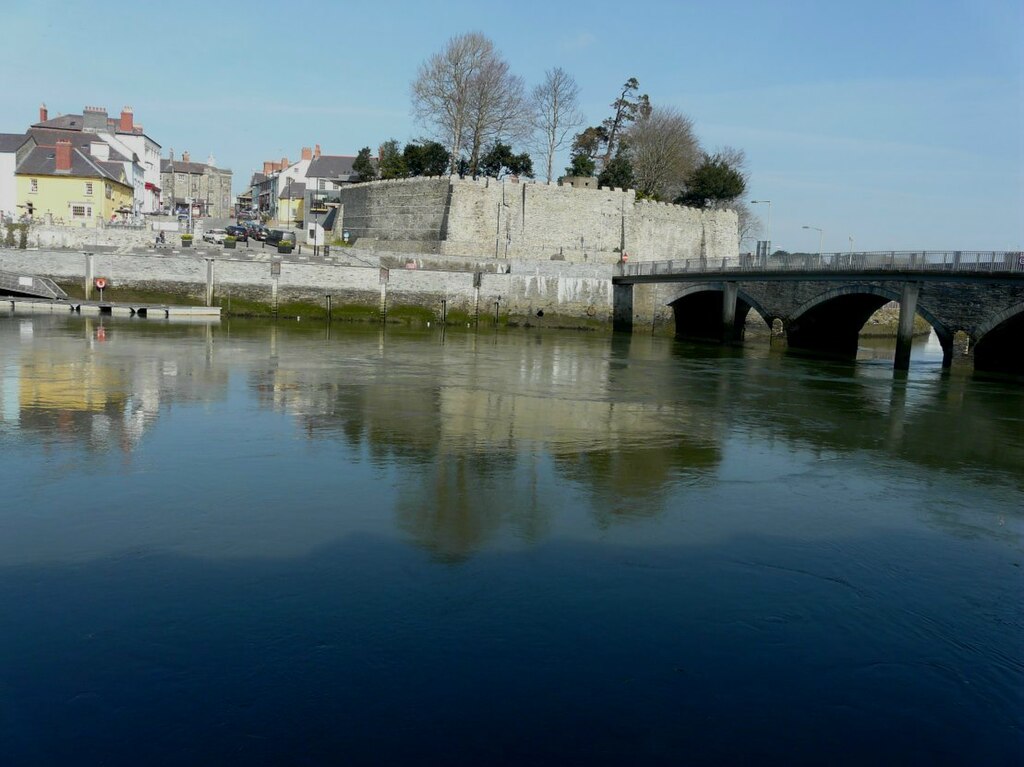 Cardigan Castle from across the bridge